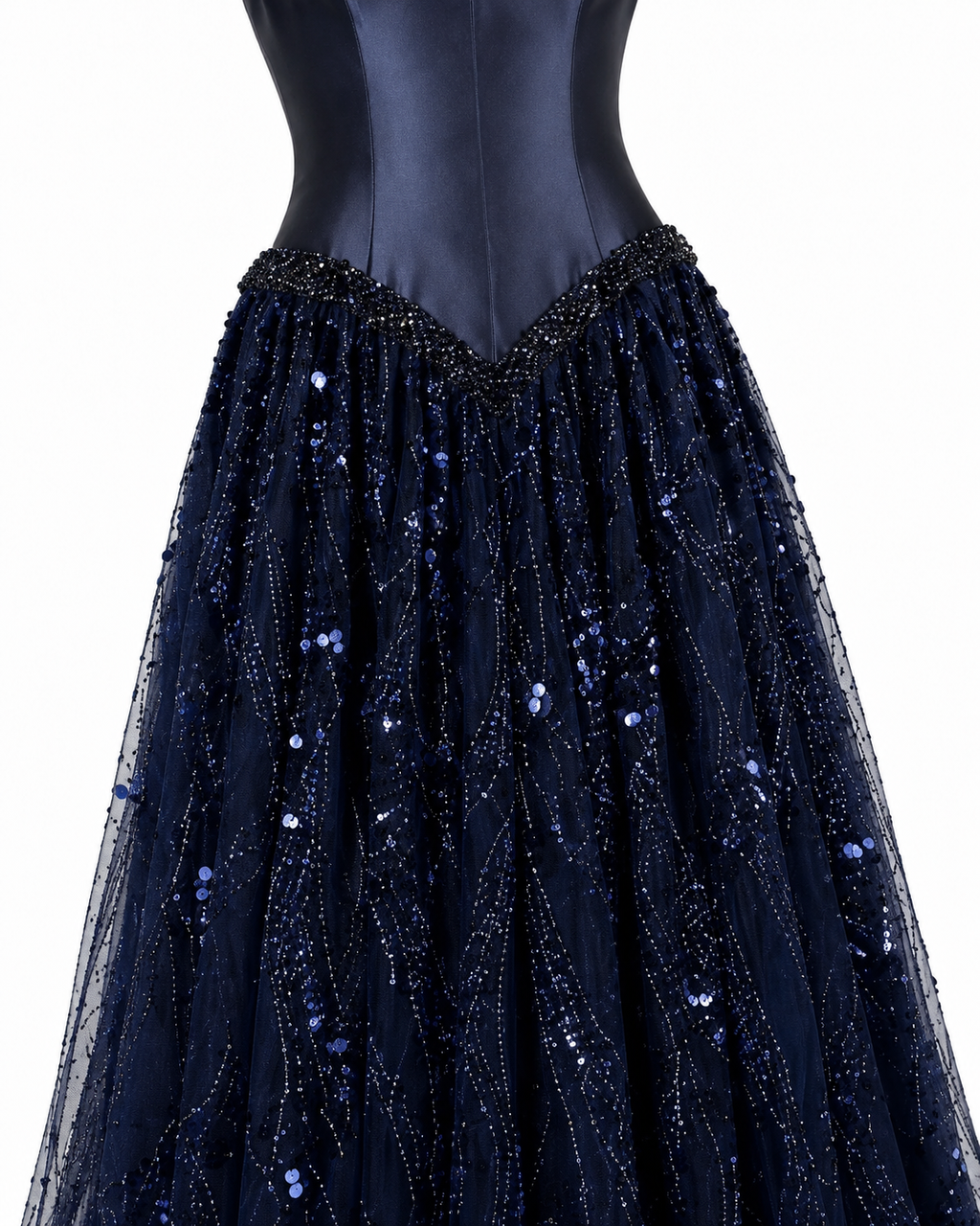 Luxury Off-Shoulder Sequin Evening Gown with Choker Scarf SL174