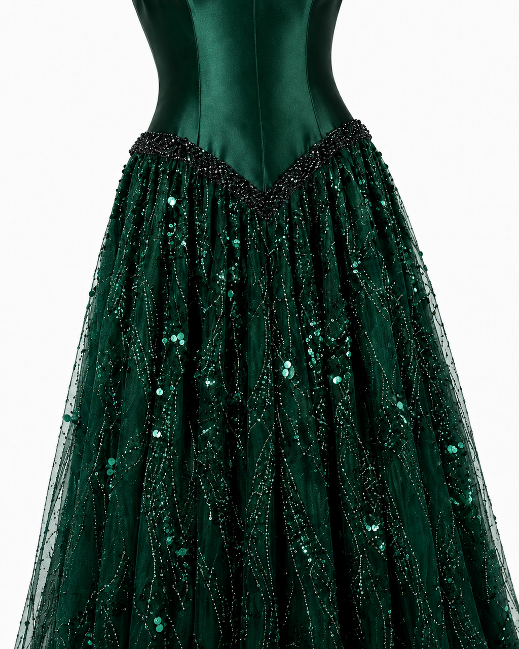 Luxury Off-Shoulder Sequin Evening Gown with Choker Scarf SL174