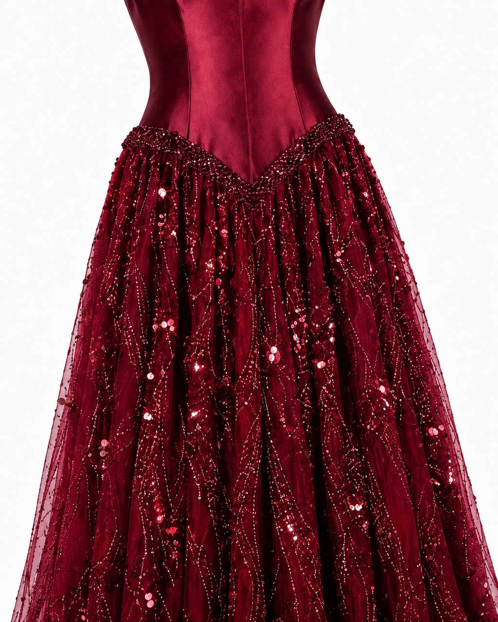 Luxury Off-Shoulder Sequin Evening Gown with Choker Scarf SL174
