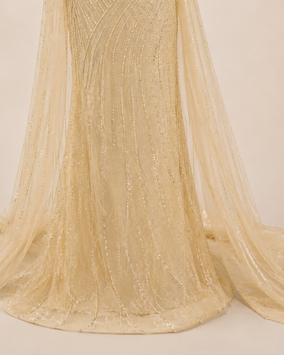 Dusty Lilac One-Shoulder Crystal Evening Gown with Oversized Satin Wrap SL183