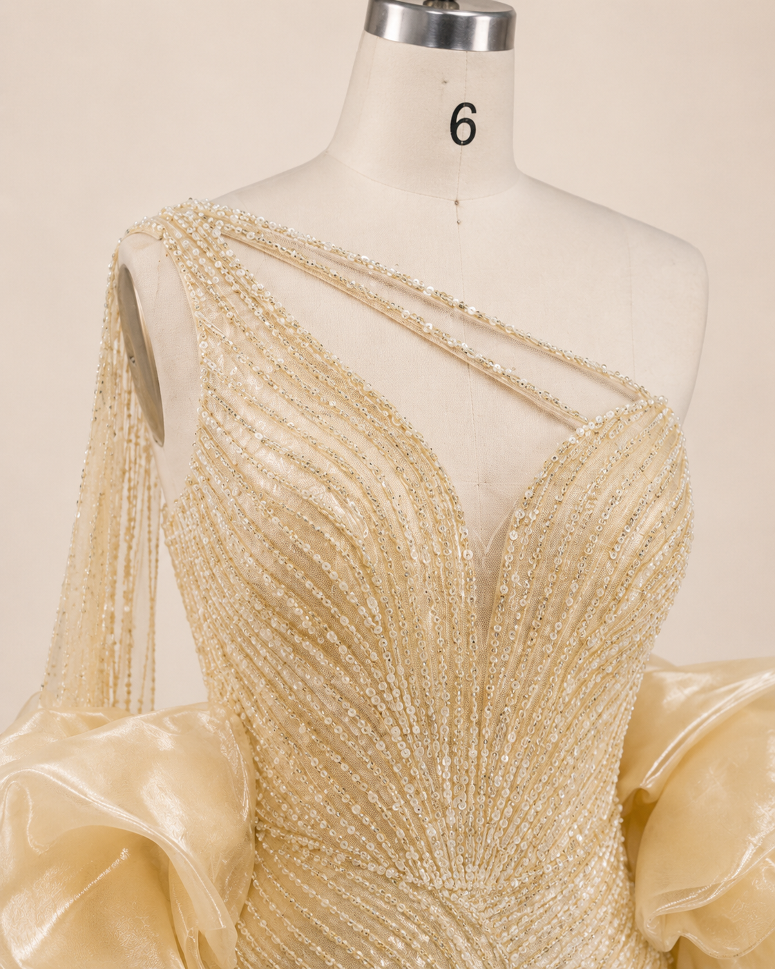 Dusty Lilac One-Shoulder Crystal Evening Gown with Oversized Satin Wrap SL183