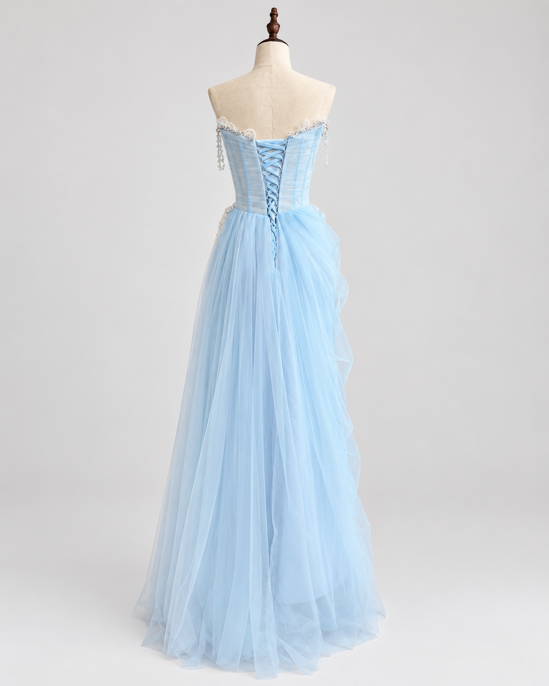 Sparkling Light Blue Crystal Butterfly Prom Dress EL103