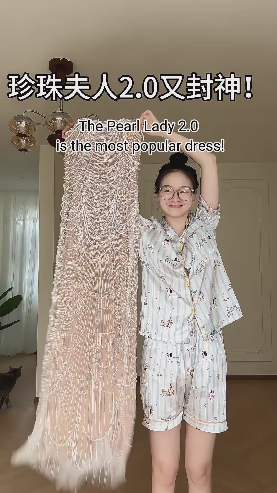 Pearl Lady Luxury Hand Beaded Dress Heavy Duty Flash Birthday Dress Y119