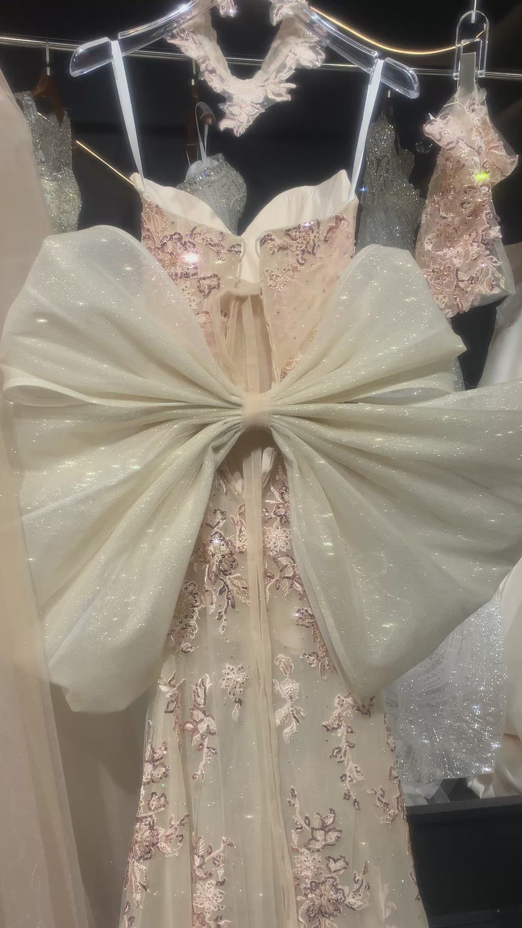 Romantic Gold Evening Dress with Dramatic Tulle Overskir SL142