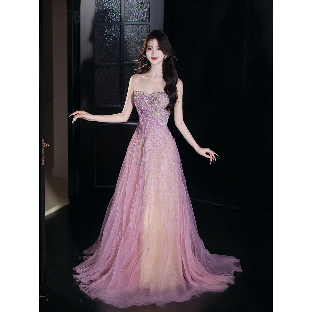 Sparkly Lilac Tulle Prom Dress with Sweetheart Neckline SL200