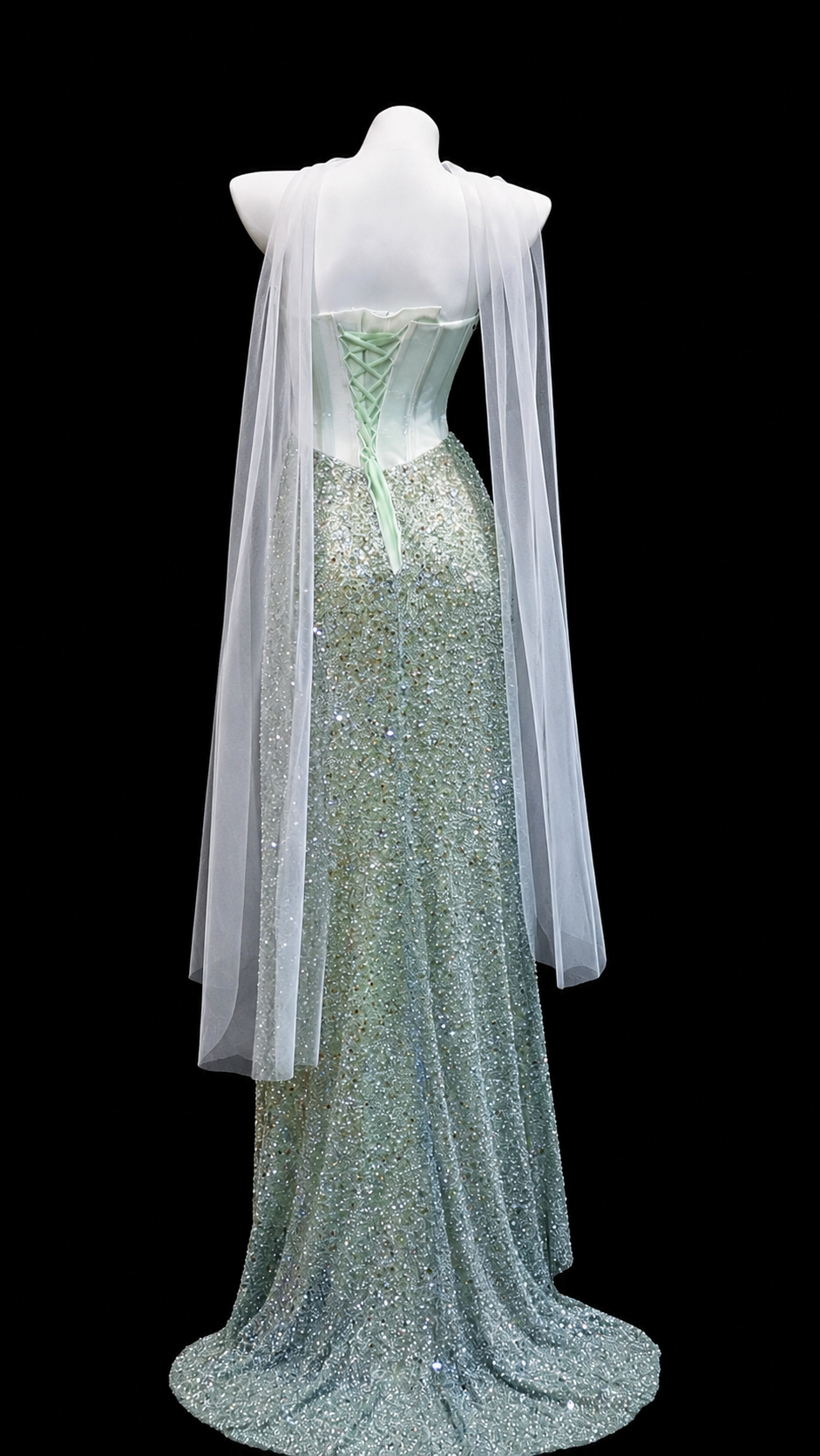 Luxurious Strapless Beaded Crystal Embellished Corset Evening Gown SL210